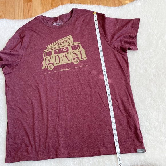 Eddie Bauer, NWOT,Men's Short Sleeve Graphic T-Shirt, Burgundy, Size L / 2XL - Picture 9 of 10